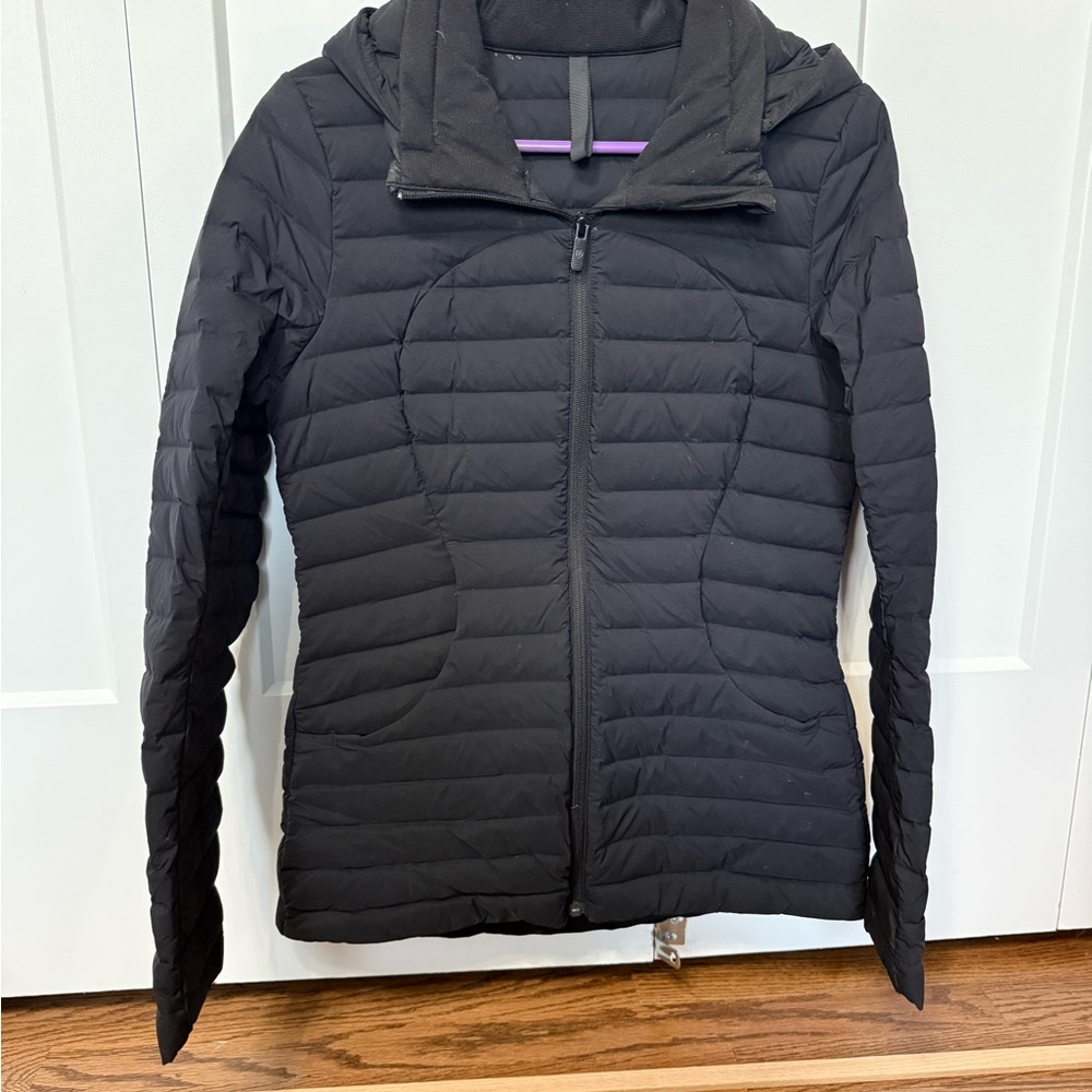 lululemon athletica Black Quilted Hooded Puffer Jacket - Women